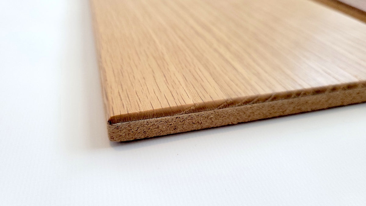 TALAYA Solid Ground Honey Oak tile face and edge detail showing slim low-profile depth