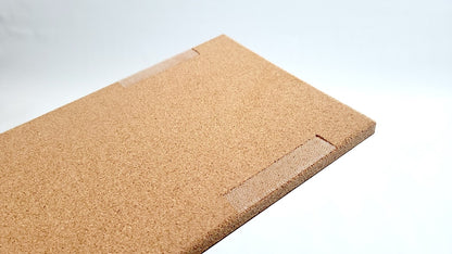 TALAYA Solid Ground tile cork backing with built-in attachment point for adhesive picture hangers, detail view on white background